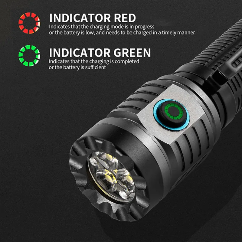 1500 Lumens USB C Powerful Pocket Flashlight