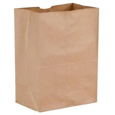 1/6 52# Brown Grocery Bags - 12" x 7" x 17" (500 bags/case)