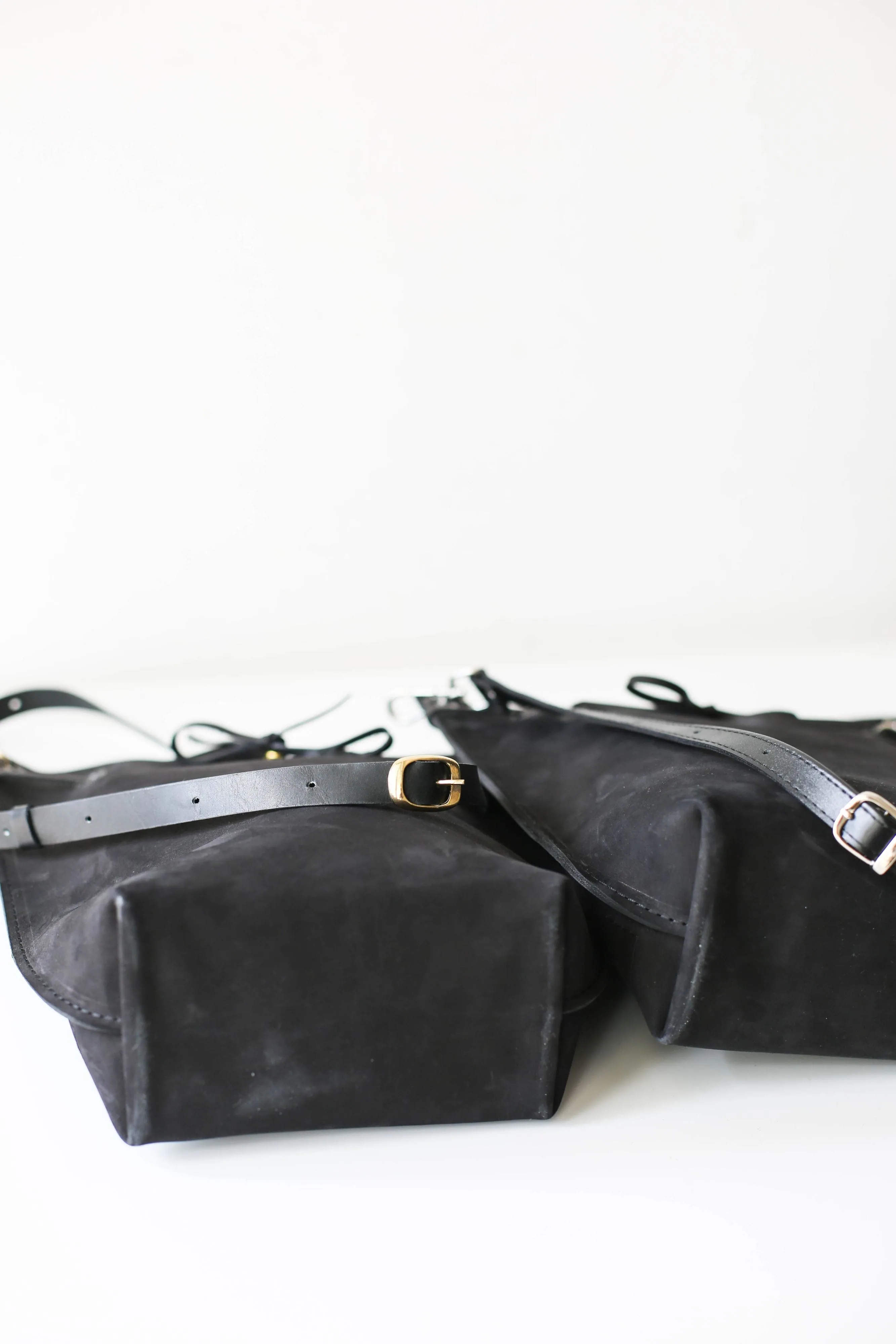 Black Leather Bucket Bag