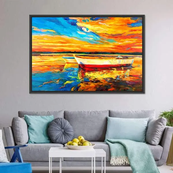 Boat & Sea Abstract Canvas Wall Art