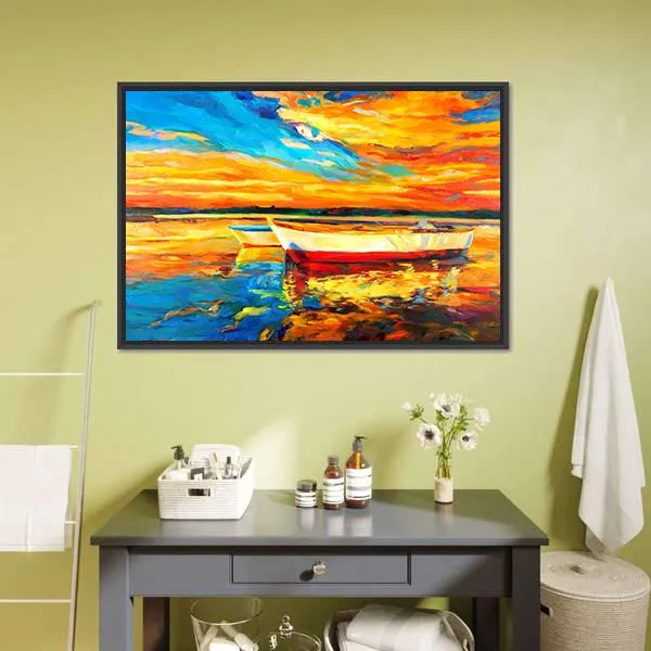 Boat & Sea Abstract Canvas Wall Art