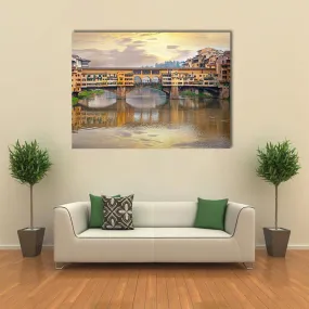 Bridge Over River Arno Canvas Wall Art