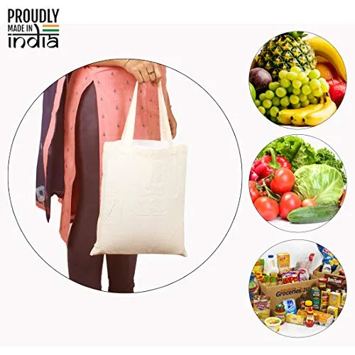 Cloth Bags, Cotton Bags, Reusable Grocery Shopping Bags, 16x18 Inches, Set of 10