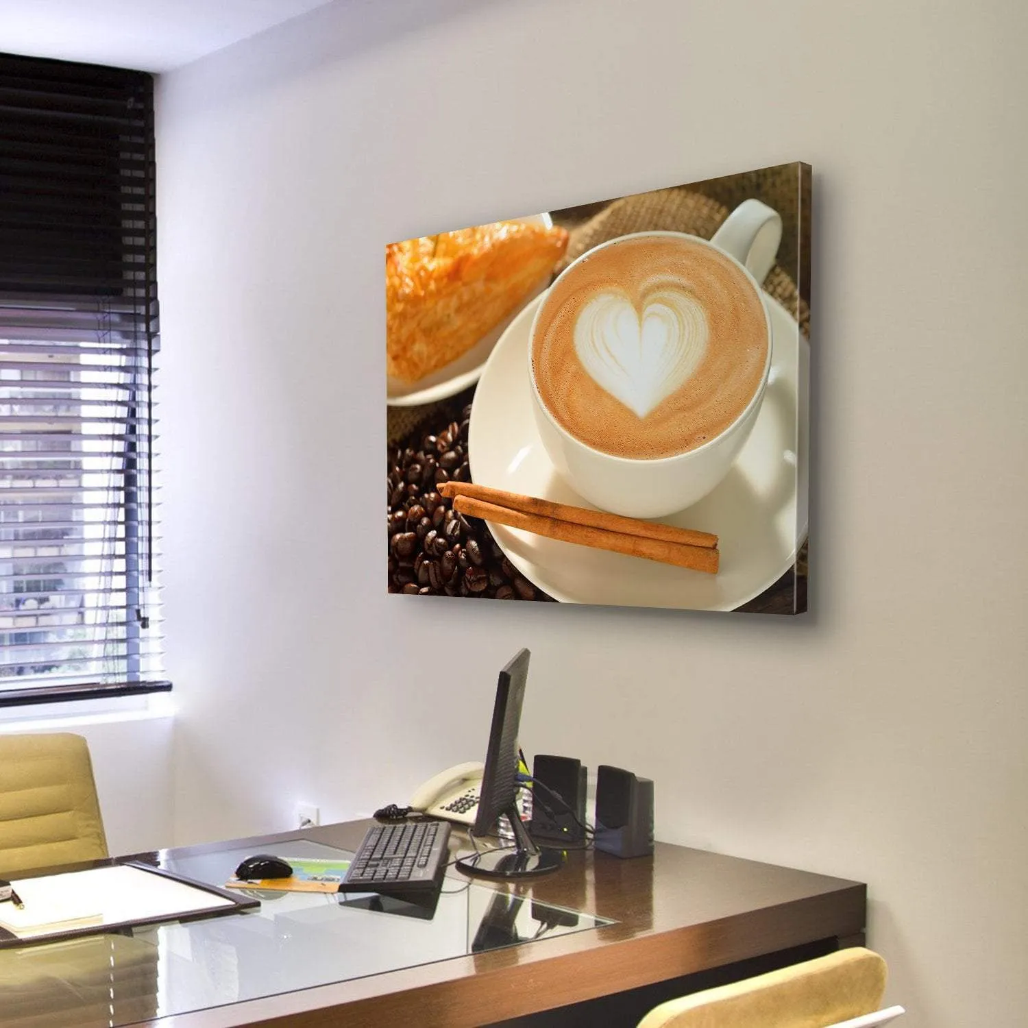 Cup Of Cafe Latte Canvas Wall Art