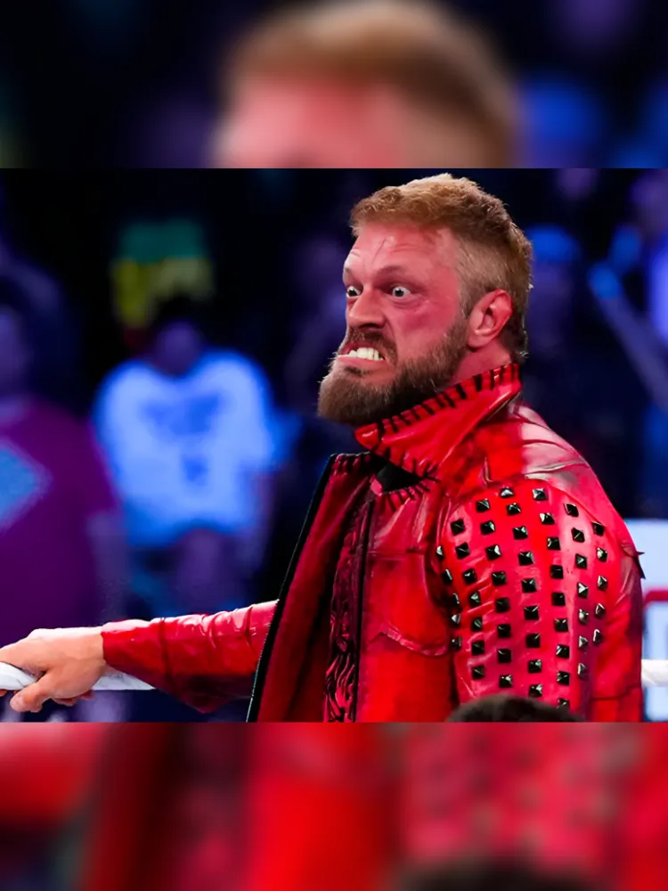 Edge SummerSlam Studded Red Leather Jacket