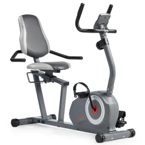 Essentials Series Magnetic Smart Recumbent Bike with Exclusive SunnyFit® App Enhanced Bluetooth Connectivity