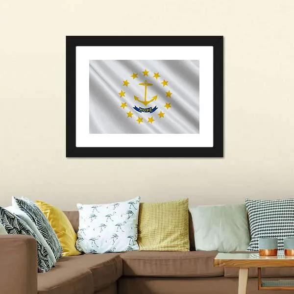 Flag Of Rhode Island Canvas Wall Art