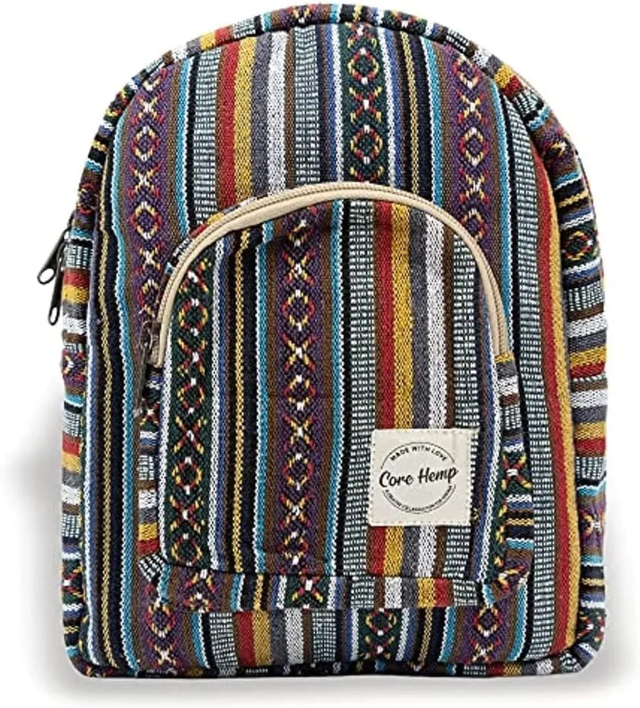 Hemp Mini Backpack Purse – Lightweight Boho Daypack for Women