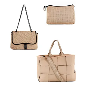 ICON TOTE   FLAP CROSSBODY   POUCH - TAN