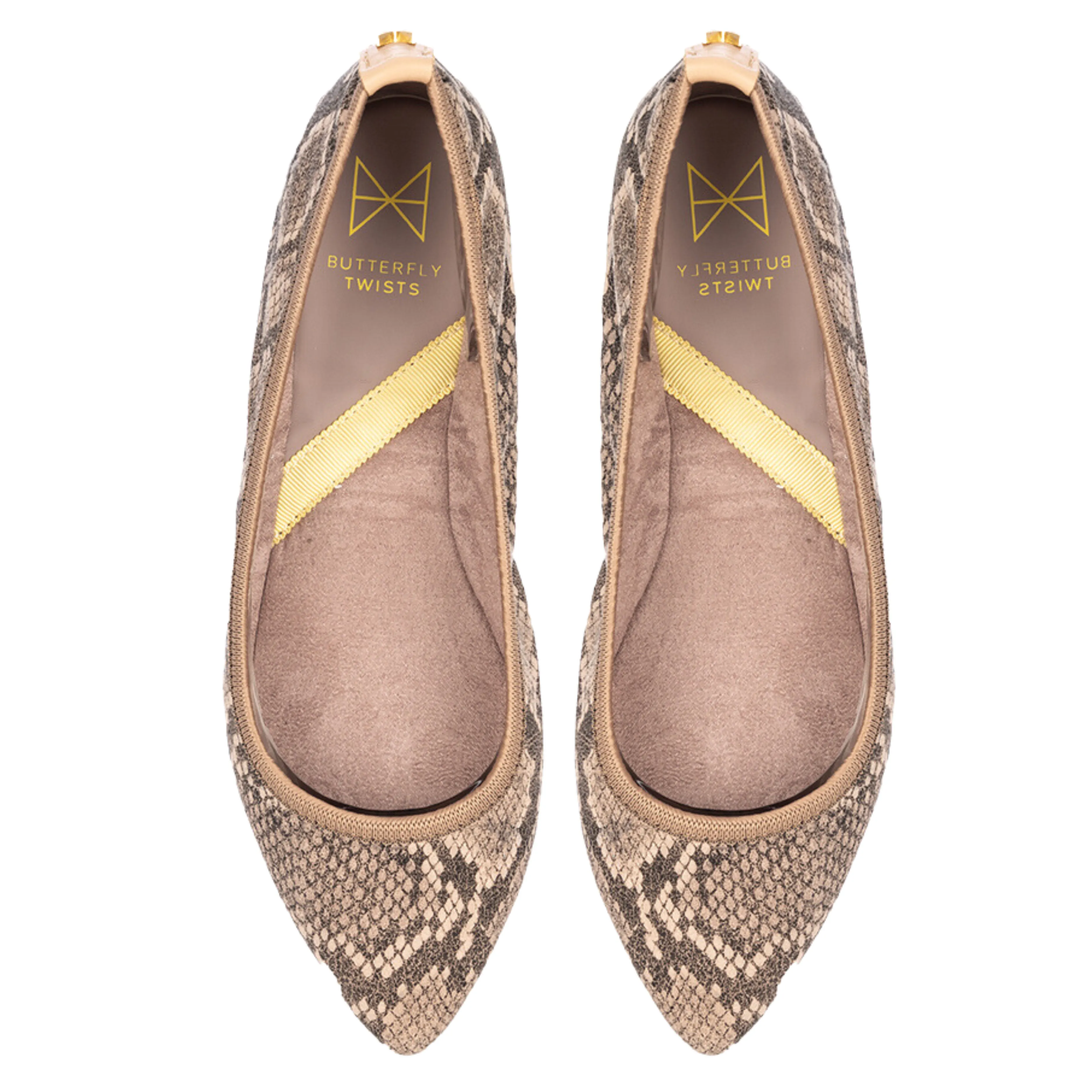 JANEY Ballet Flat Shoes - Tan Cobra