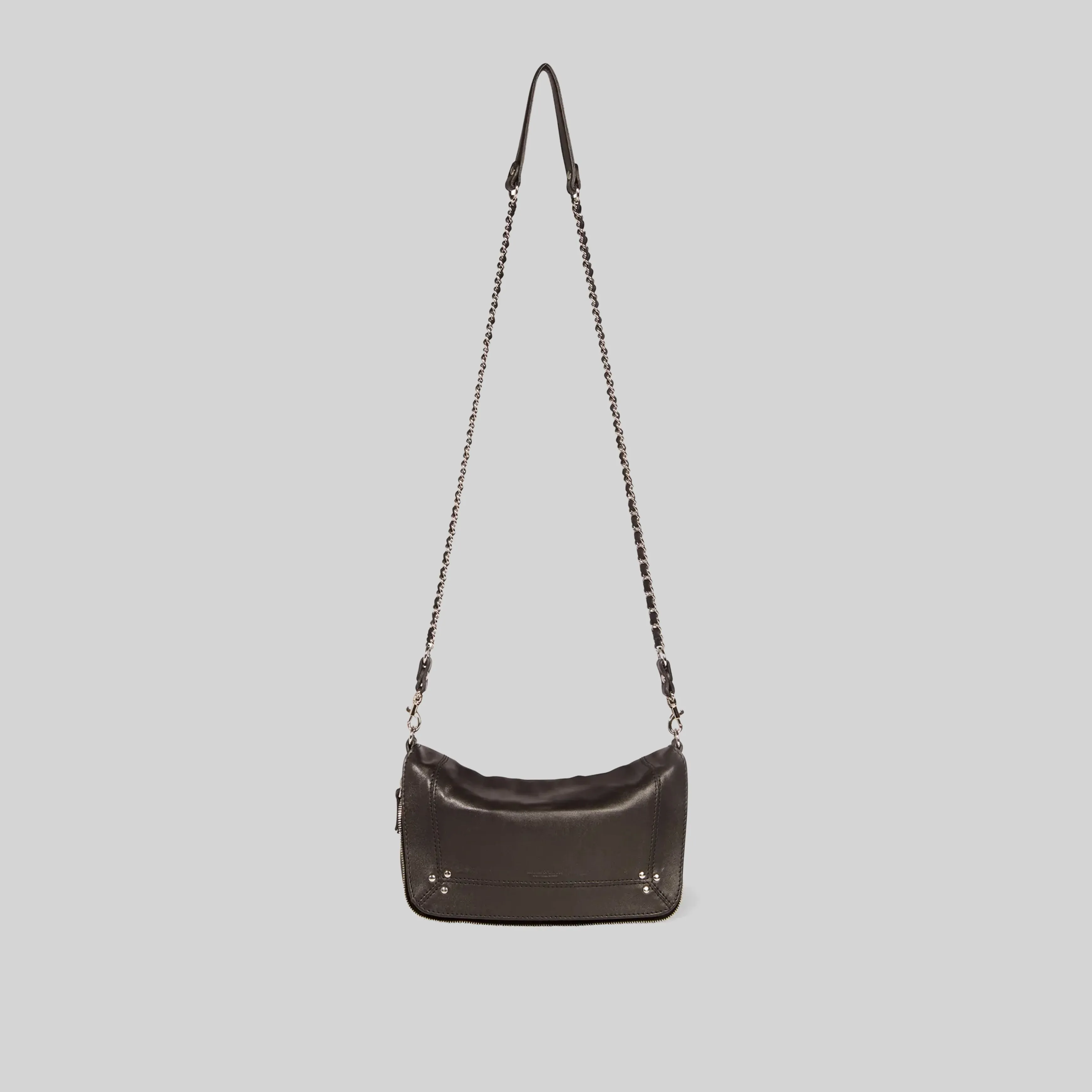 JEROME DREYFUSS BAG BOBI S AG NOIR SILVER