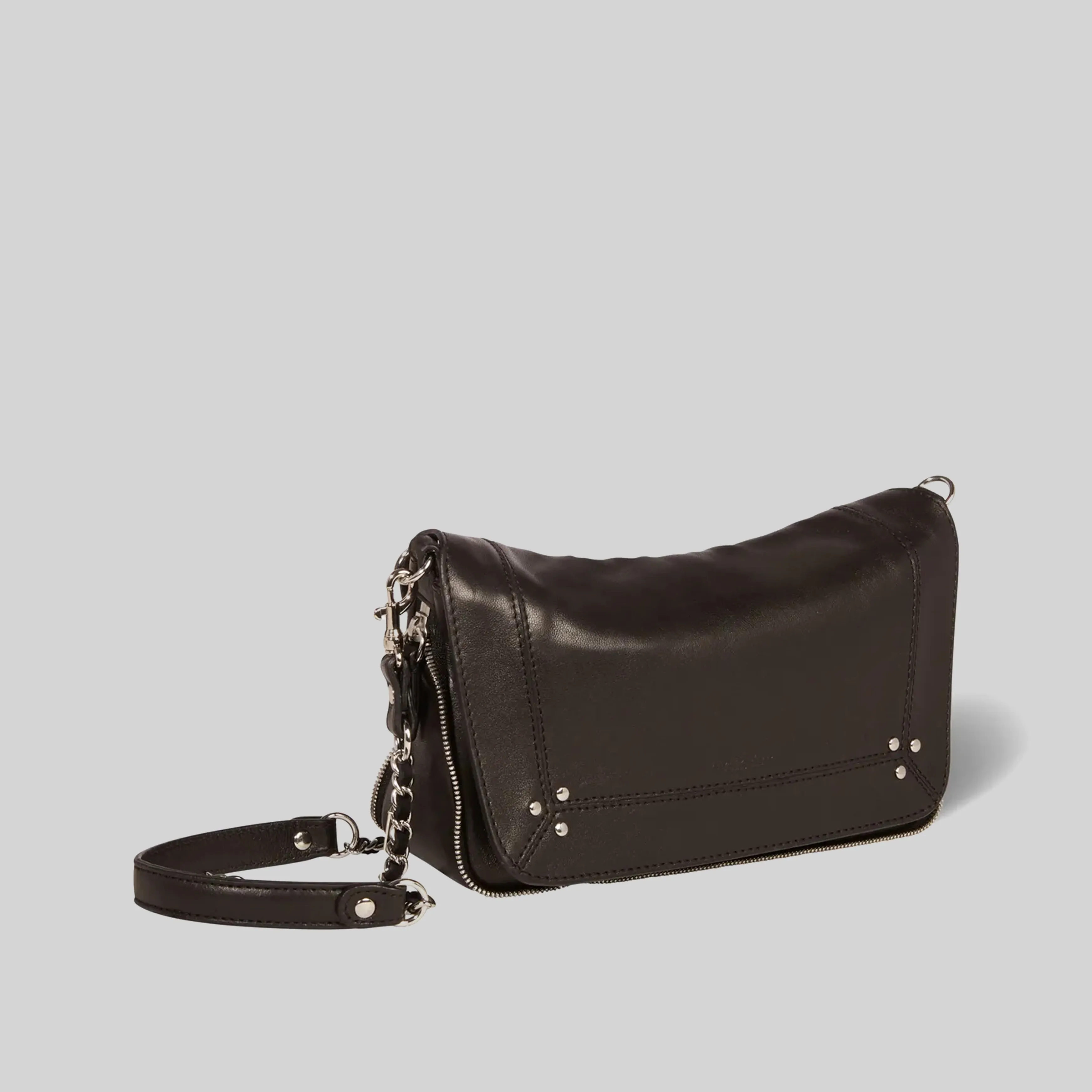 JEROME DREYFUSS BAG BOBI S AG NOIR SILVER