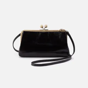 Lauren Frame Crossbody In Polished Leather - Black