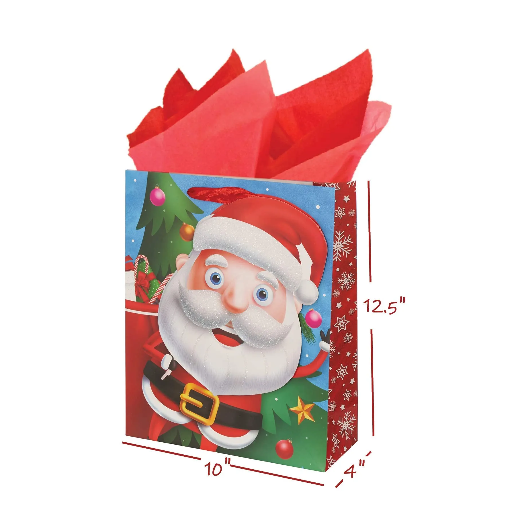 Mega Pack Xmas Gift Bags - Traditional Holiday Character Xmas Gift Bags - Bulk Pack Of 12