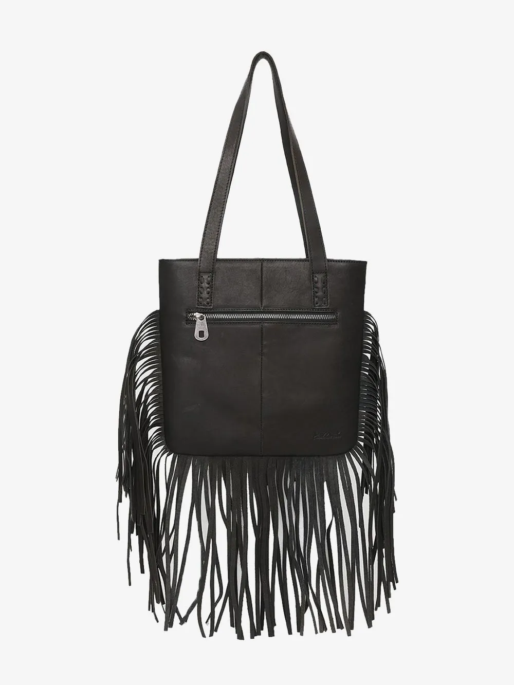 Montana West Concho Genuine Leather Fringe Tote Bag