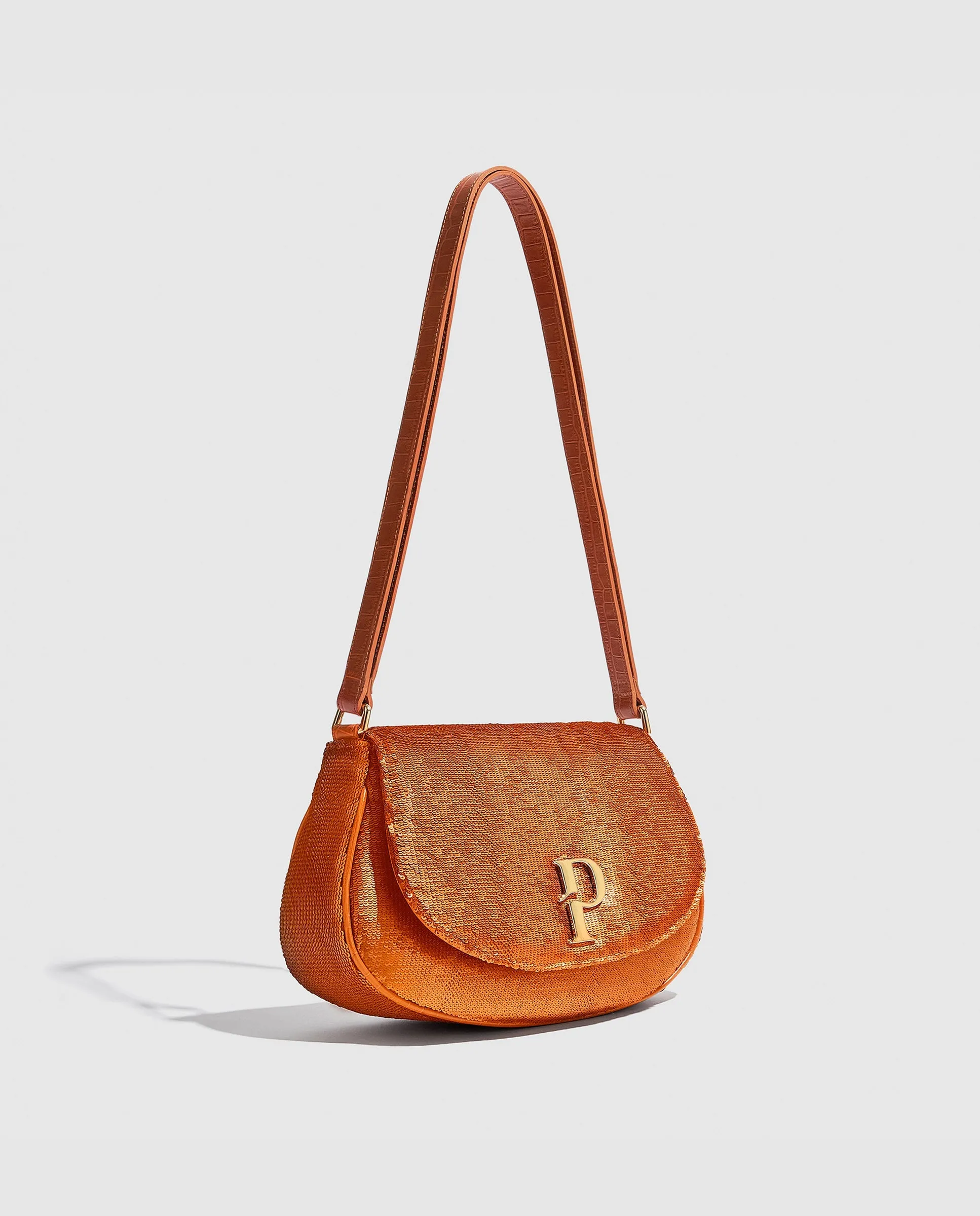 Paula Hobo Bag | Orange Sequins