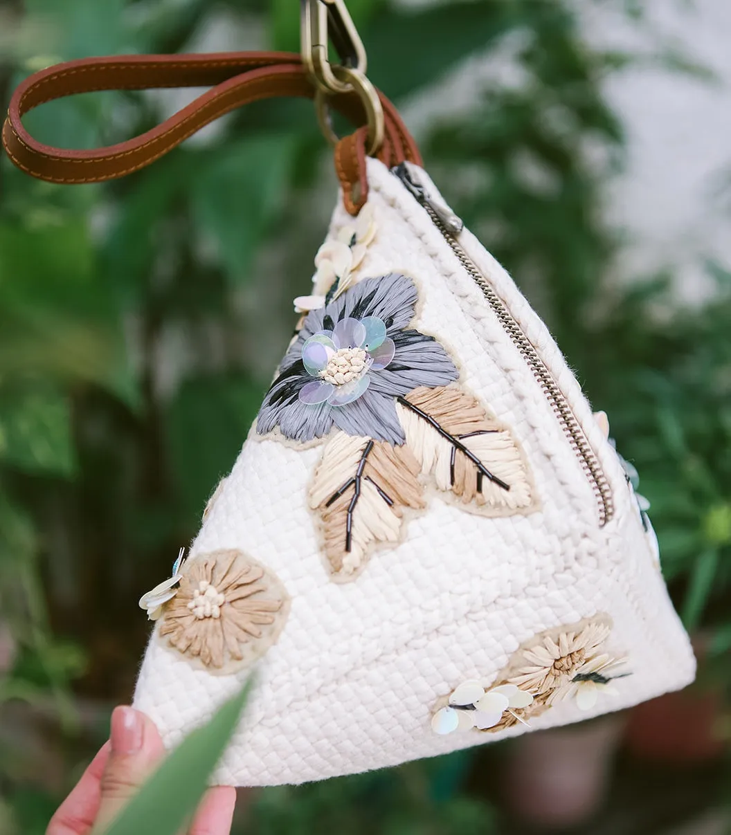 Puso Hardin Embroidered Pyramid Clutch