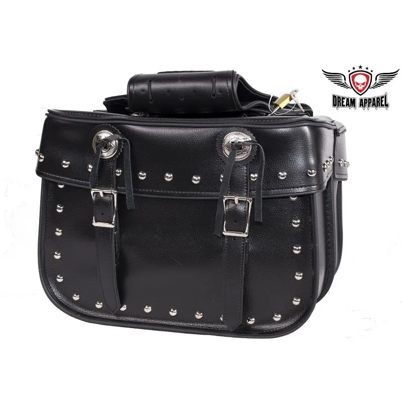 PVC Motorcycle Saddlebag With Universal Fitting & Studs