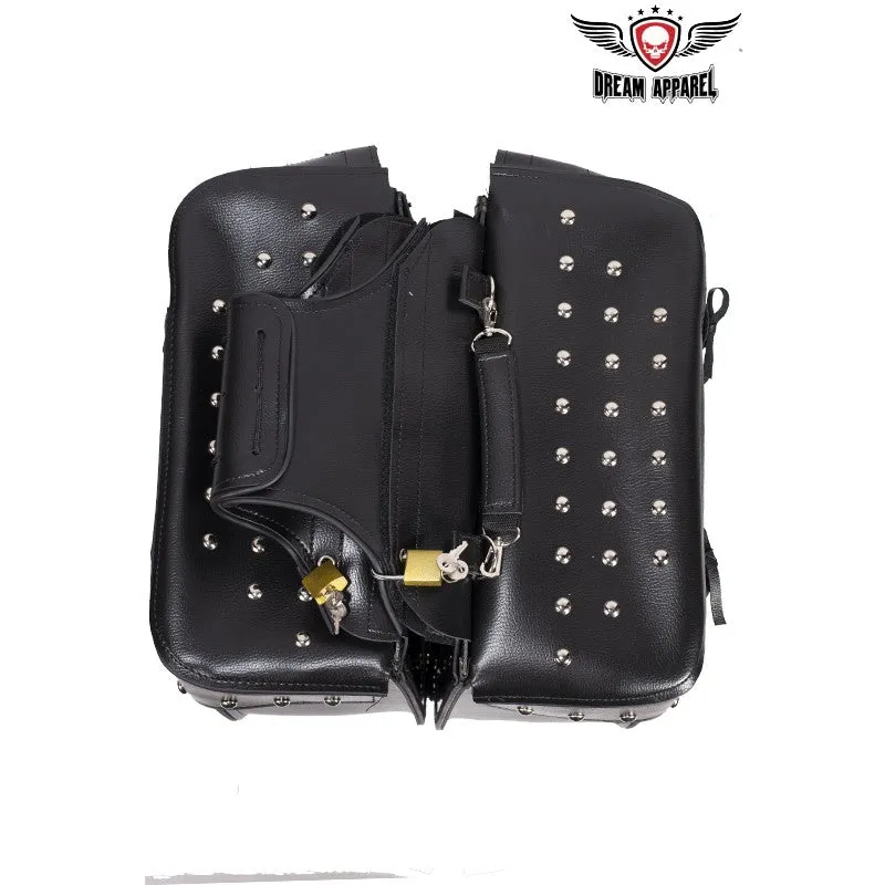 PVC Motorcycle Saddlebag With Universal Fitting & Studs