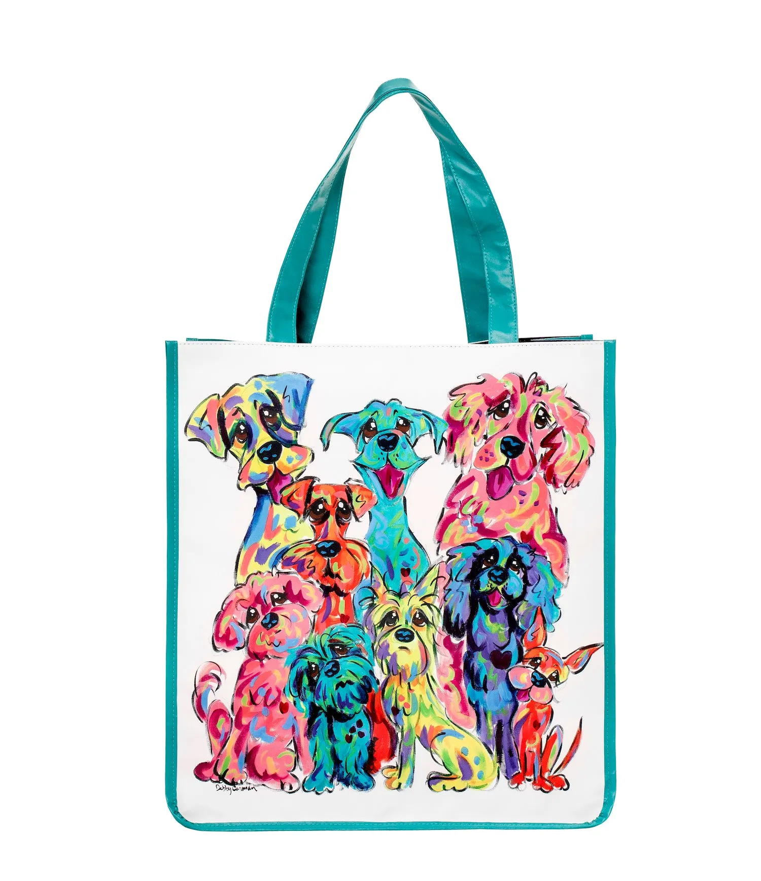 "Rainbow Palz" – Vibrant Vinyl Tote by Artist Debby Carman