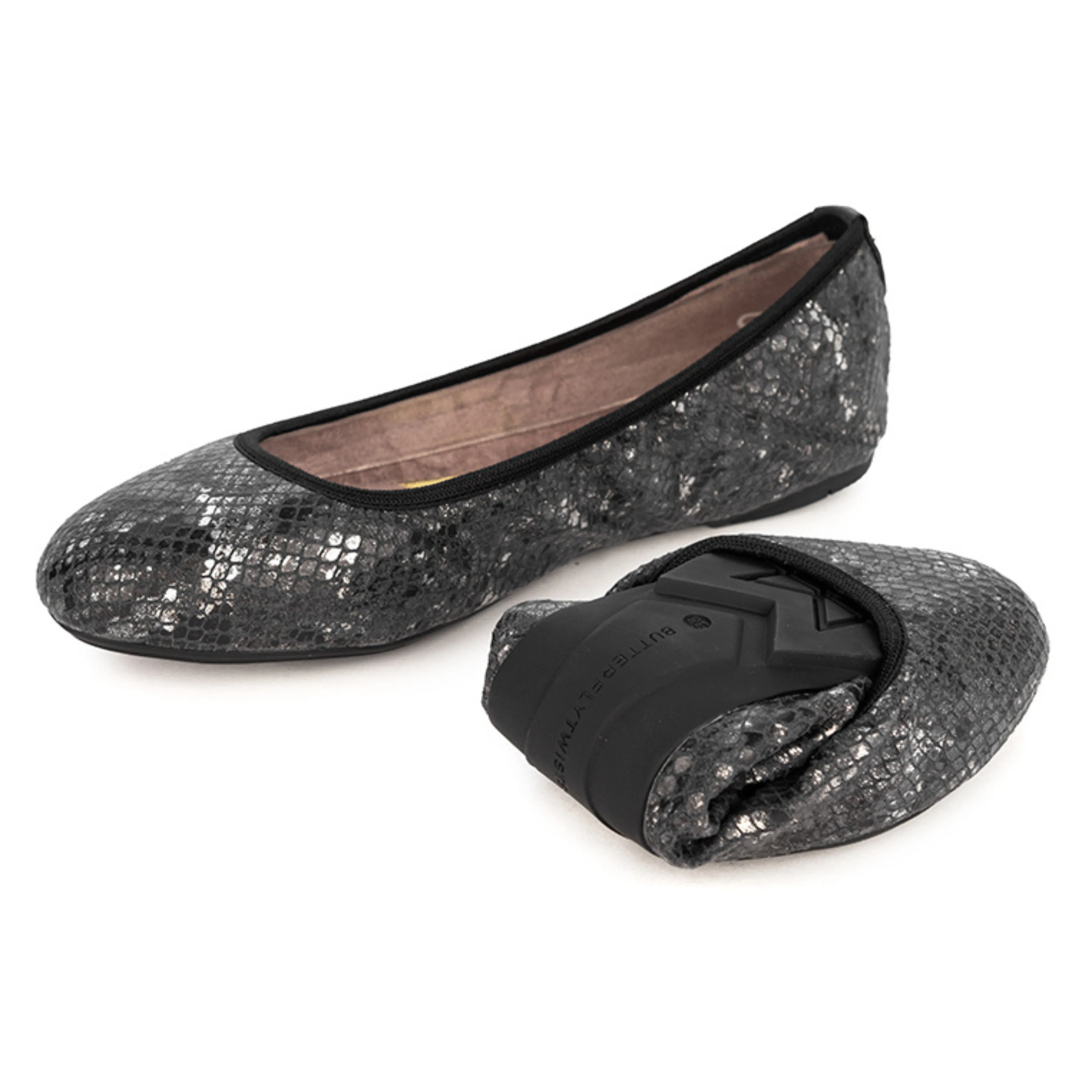 SOPHIA Ballet Flat Shoes - Black Snake