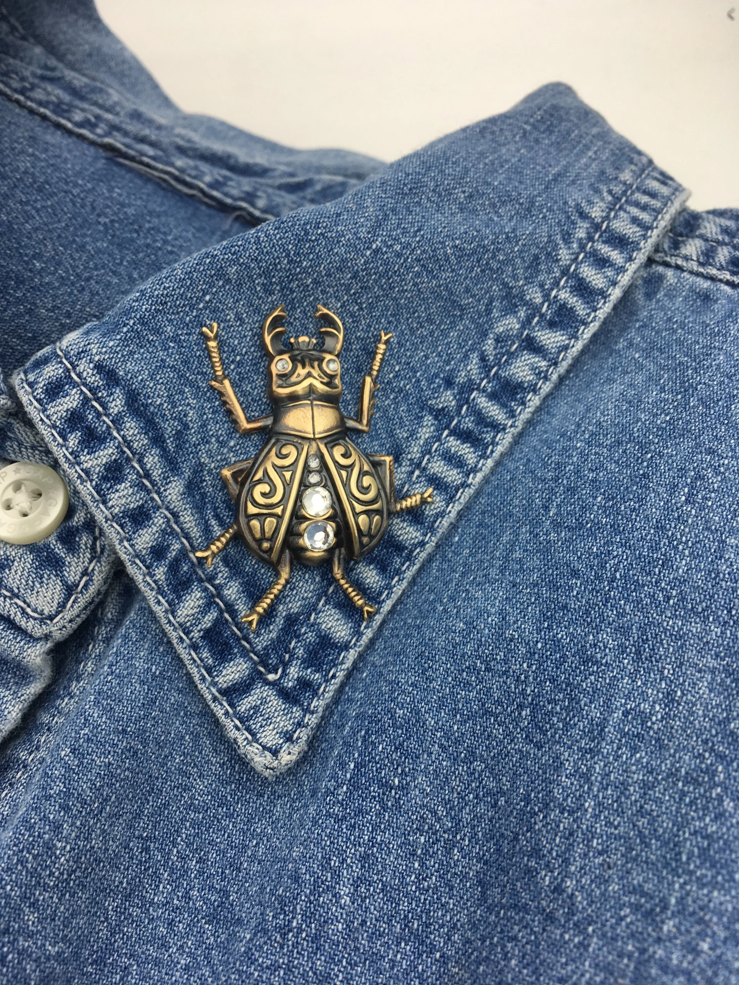 Stag Beetle Insect Pin or Brooch