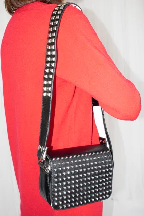 Studded All Over Adjustable Strap Bag in Black