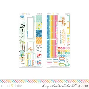 Summer Vibes Calendar Daisy Weeks Sticker Kit July 2023