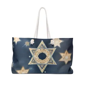 Weekender Bag - Jewish Star of David Winter Design "Celestial Glow"